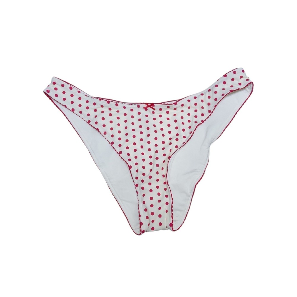 Pink by Frankies Bikinis Red Polka Dot Bikini Cheeky Bottom Sz XL NWT